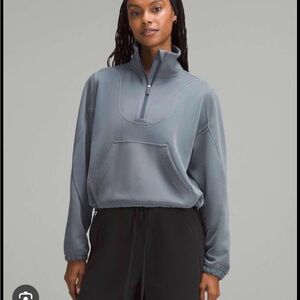 Lululemon Softstreme ribbed half zip - oil blue